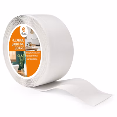 Plinthe en PVC Flexible 100x25mm, 1m, Plinthe Souple et Élastique pour Finitions et Surfaces de Jonction, blanc