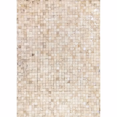 Tapis en cuir recyclé damier blanc 120×170