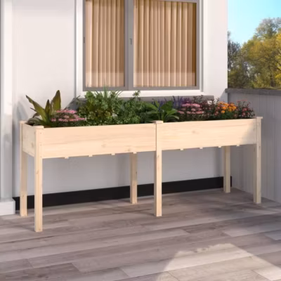 vidaXL Jardinière avec doublure 203x53x76 cm bois massif de sapin 364239