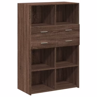 Buffet haut chêne marron 80×42,5×124 cm bois d&rsquo;ingénierie vidaXL