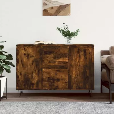 vidaXL Buffet chêne fumé 104x35x70 cm bois d&rsquo;ingénierie 827209