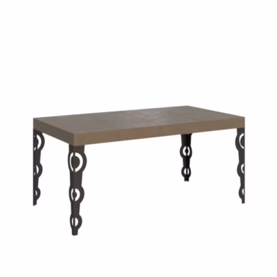 Table extensible Karamay Premium 120/224×90 cm avec pieds gris tourterelle anthracite