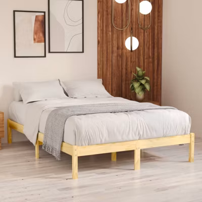 Cadre de lit sans matelas bois massif 140×190 cm
