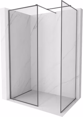 Mexen Kioto-XF paroi de douche Walk-in avec cadre 140 x 120 cm, transparent 10 mm, métal canon – 800-140-202-04-95-120-XF