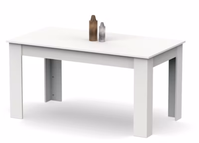 Table à manger / table repas coloris blanc – Hauteur 77 x Longueur 140 x Profondeur 80 cm