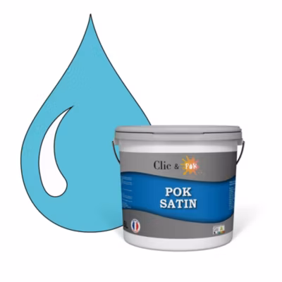 Peinture murs intérieurs satinée- Cuisine & Salle de bain POK SATIN – Médina bleu 50m² – 5L
