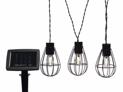 Guirlande d&rsquo;extérieur LED solaire style industriel – Jardideco