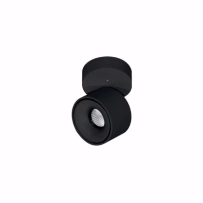 Applique LED ronde noire orientable Mini Concord Tricolore 7w