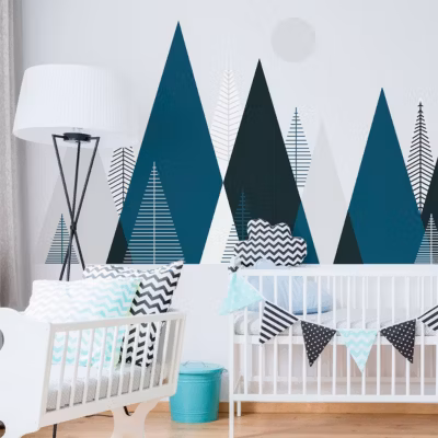 Stickers enfant montagnes scandinaves artika 120 x 180 cm