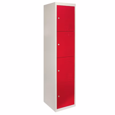 Lot de 4 Casiers de Rangement de 4 Portes en Acier Rouge
