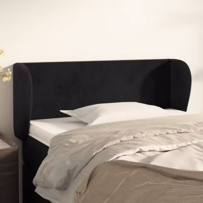 vidaXL Tête de lit avec oreilles Noir 83x23x78-88 cm Velours3116896