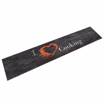 Tapis de cuisine lavable impression cuisine noir 60×300 cm vidaXL