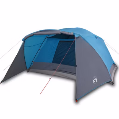 Tente familiale avec porche 6 personnes bleu imperméable vidaXL