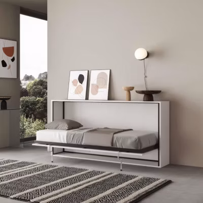 Armoire Lit Escamotable – ITAMOBY – KANDO – 1 Place – Frêne Blanc – Fabriqué en Italie