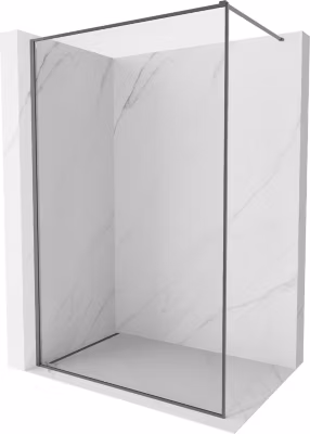 Mexen Kioto-XF paroi de douche Walk-in avec cadre 130 x 202 cm, transparent 10 mm, métal canon – 800-130-104-95-00-X