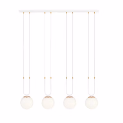 Lampe suspendue GLAM 4 WHITE/OPAL, Emibig Lighting, Fabriqué en EU