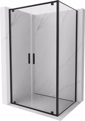 Mexen Exo cabine de douche pivotante 120 x 90 cm, transparent, noire – 8182-120-090-70-00