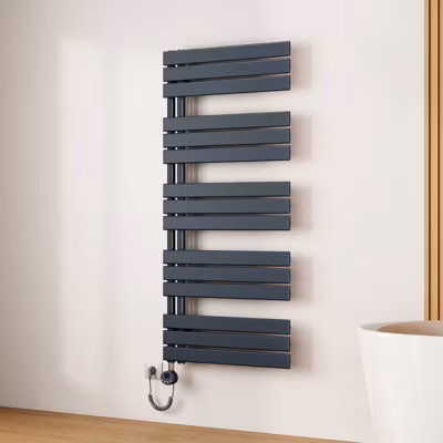 EMKE Radiateur Sèche-Serviettes Électrique 1320×600 mm, Gris Anthracite 800W, WiFi, Modes Intelligents, IPX4