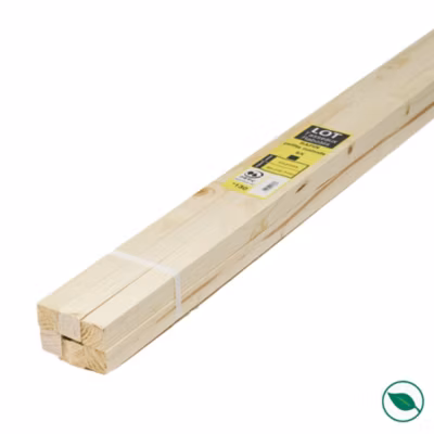 Lot de 6 tasseaux sapin rabotés 2400 x 21 x 21 mm