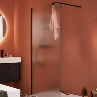 Paroi de douche JACOB DELAFON Contra textile 120cm + kit profilé Noir mat