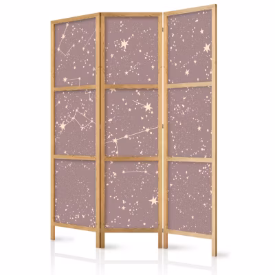 Paravent japonais -Constellations artistiques et étoiles aux tons pastel