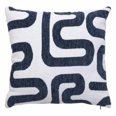 Coussin jacquard Safina bleu égéen 40x40cm – Atmosphera