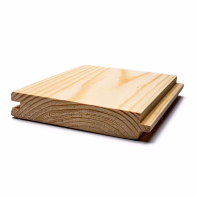 Lot de 50 lames 17 m2/carton revêtement à rainure et languette en bois massif de sapin  (naturel) 28x145x2400 mm