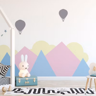 Stickers enfant montagnes géantes scandinaves Göteborg 50 x 65 cm