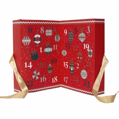Calendrier de l&rsquo;Avent 24 Bougies Parfumées « Noël » 30cm Rouge