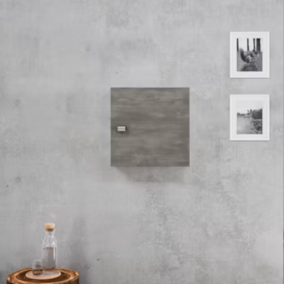 Meuble Mural Cube 45X45x15 Chêne Gris Foncé Effet Bois – Facile