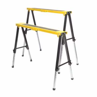 Tréteaux réglables télescopiques en métal – Hauteur ajustable de 64 à 91 cm Charge 150 kg – EURO VANADIUM