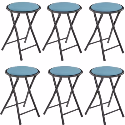 Lot de 6 tabourets pliants en velours