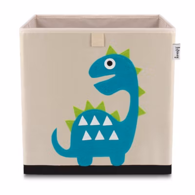 Boîte de rangement en tissu pour enfant « dinosaure diplodocus », compatible Ikea Kallax Lifeney