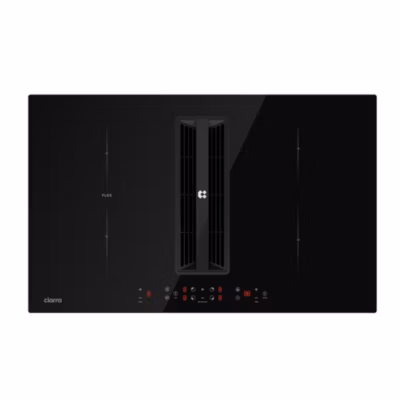 Plaque de cuisson induction avec hotte intégrée 7000W L83cm 500m3h 4 foyers booster flex zone recyclage evacuation Ciarra