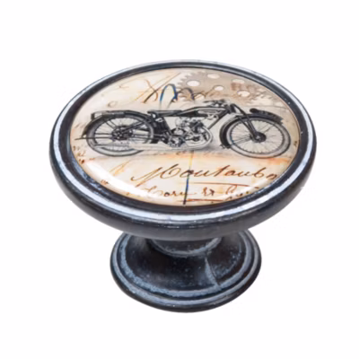 Bouton de meuble zamac diamètre 37 mm oxydé decapé moto 1 lot de 12 piéces