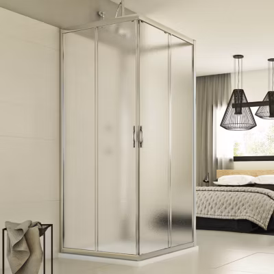 Cabine douche 3 côtés 75x90x75 CM H198 Opaque mod. Evolution Trio