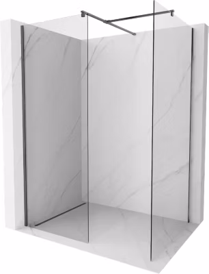 Mexen Kioto paroi de douche Walk-in 155 x 90 cm, transparent, gris canon brossé – 800-155-202-66-00-090