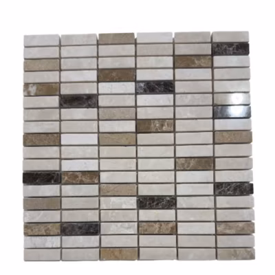 Mosaïque en Marbre 3 couleurs Polie – Mix 1,5×4,8×1 CM