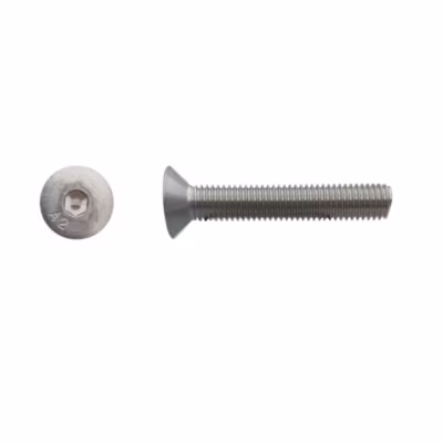 100 Vis Métaux Tête Fraisée 6 Pans Creux FHC 5 x 80 mm – DIN 7991 – Inox A2 – D-Work