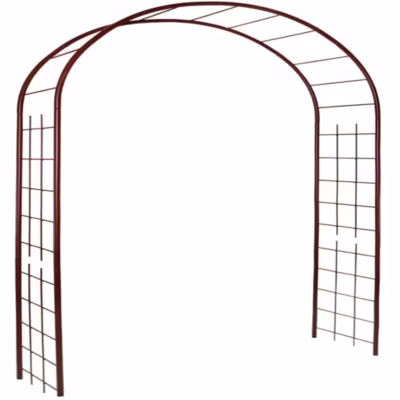 Arche de jardin treillage en fer vieilli tubes ronds petit modèle + 4 supports poteaux à enfoncer