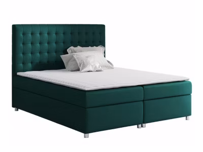 Lit continental Baltimore 115, Double, Vert, Tissu, Disponible