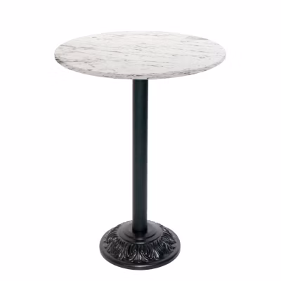 Mange-debout style bistrot rond 70cm calacatta  – Restootab