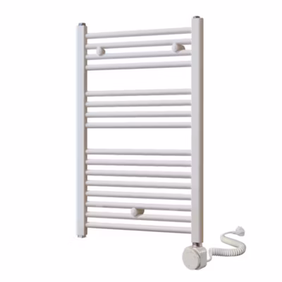 Sèche-serviettes Radiateur électrique 80 cm x 50 cm finition BLANC brillant en acier Kibath