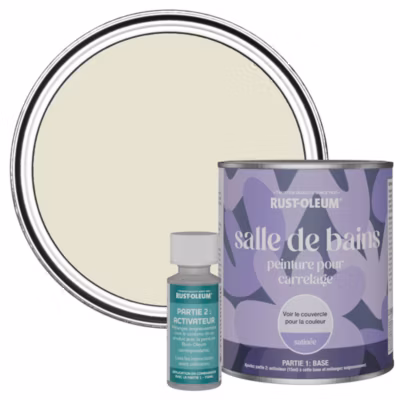 Peinture Blanche pour carrelage de Salle de Bain, Satinée – RUST-OLEUM – Huître 750ml