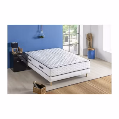 DEKO DREAM Ensemble matelas et sommier 140 x 190 cm 24 cm ressorts ensaches 5 zones