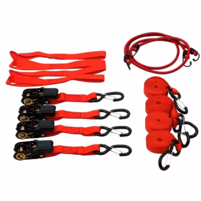 Sangle d&rsquo;arrimage à cliquet 4,5 mètres x4 avec sandows x2