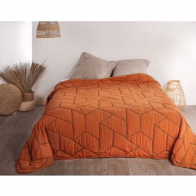 Jeté de lit Calisson (150×200 cm – Rouge Orangé)