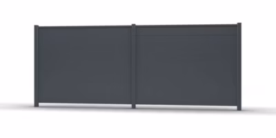 Kit clôture aluminium Gris anthracite – Hauteur 140 cm – Long 12 m – lames pleines – poteaux à sceller