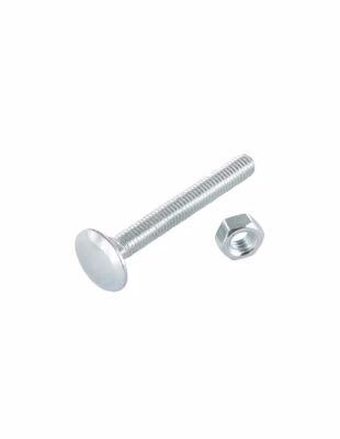 Boulon (vendu avec Ecrou) TRCC JAPY tête ronde collet carré M12X140 Filetage total Acier zingué – 1 pièce