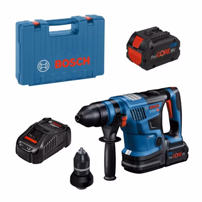 Perforateur 18V SDS Plus Biturbo GBH 18V-34 CF 5,8J + 2 batteries Procore 5,5Ah + chargeur + coffret standard – BOSCH – 0611914003